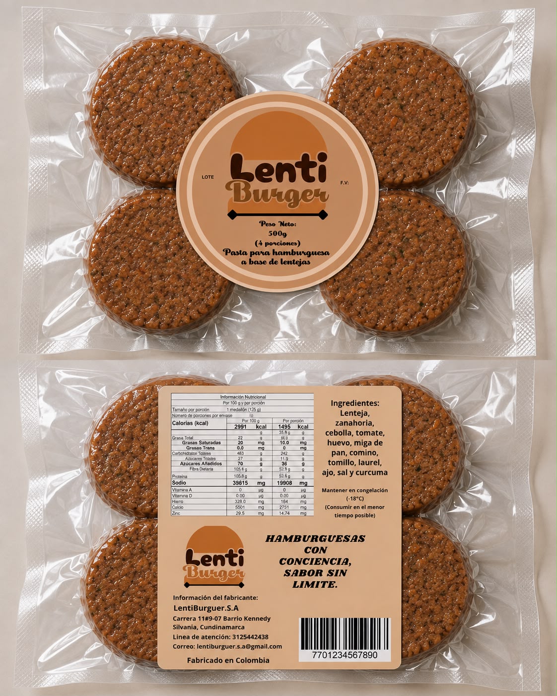 Paquete de 4 carnes de 125 gramos